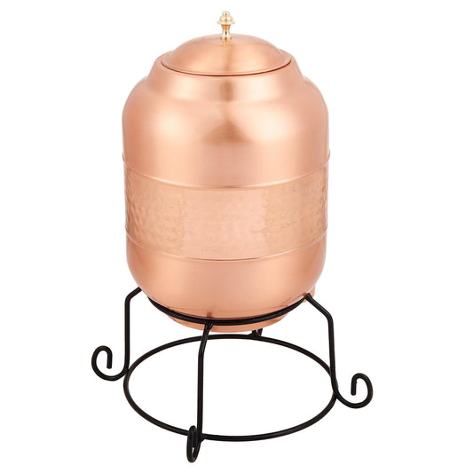 Mother Copperware Hammered Pure Copper Water Dispenser (Matka/Pot) Container Pot with Pure Copper and Ayurvedic Health Benefits. (Palaruvi Copper Water Pot, 5)