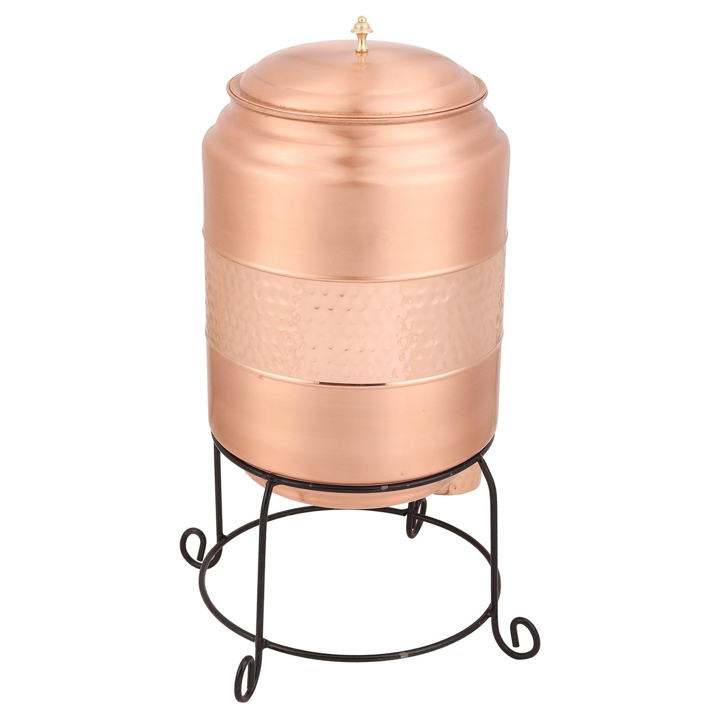 Mother Copperware Kuntala Copper Water Pot Hammered Pure Copper Water Dispenser (Matka/Pot) Container Pot with Pure Copper and Ayurvedic Health Benefits. (Kuntala Copper Water Pot, 5)