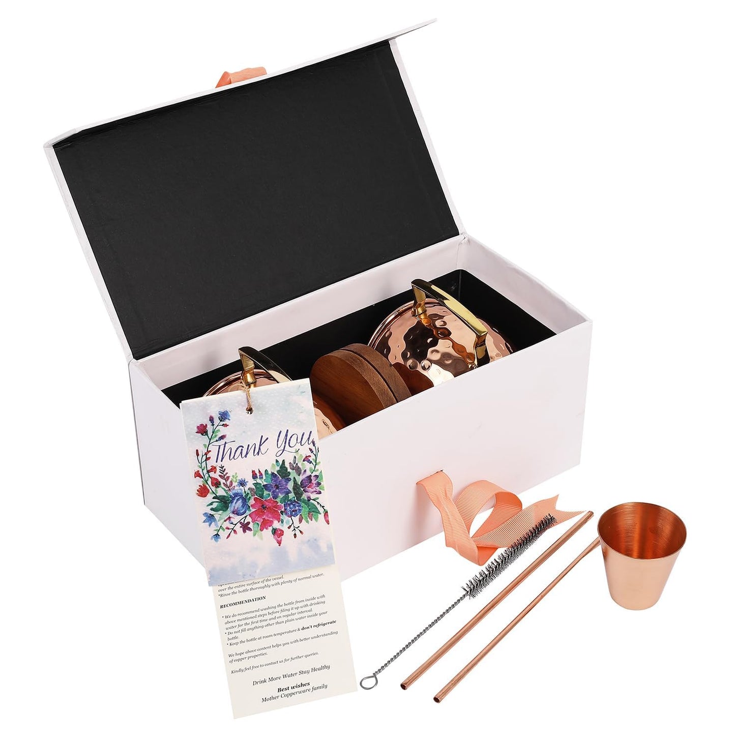 Mother copperware Ayurvedic Copper Mugs Gift Set – 450 ml (Set of 2) | Pure Copper and Handcrafted by Artisan | Health Benefits, Detox & Wellness Drinkware | Ideal for Gifting