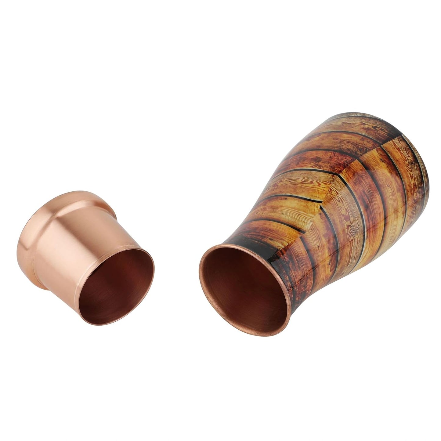 Mother Copperware Rhine Pure Copper Carafe | Bedside Water Carafe | Carafe with Glass| Bedroom Jar | Bedside Carafes with Tumbler/Glass with Lid | with Lacqure Coating 1000 ML.