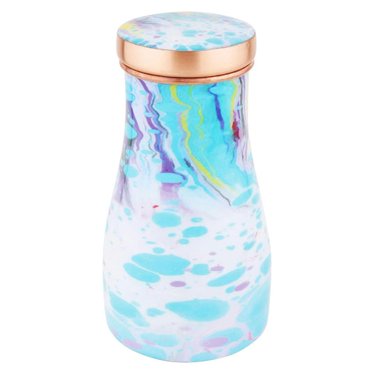 Mother Copperware Thames Pure Copper Carafe | Bedside Water Carafe | Carafe with Glass| Bedroom Jar | Bedside Carafes with Tumbler/Glass with Lid | with Lacqure Coating 1000 ML.