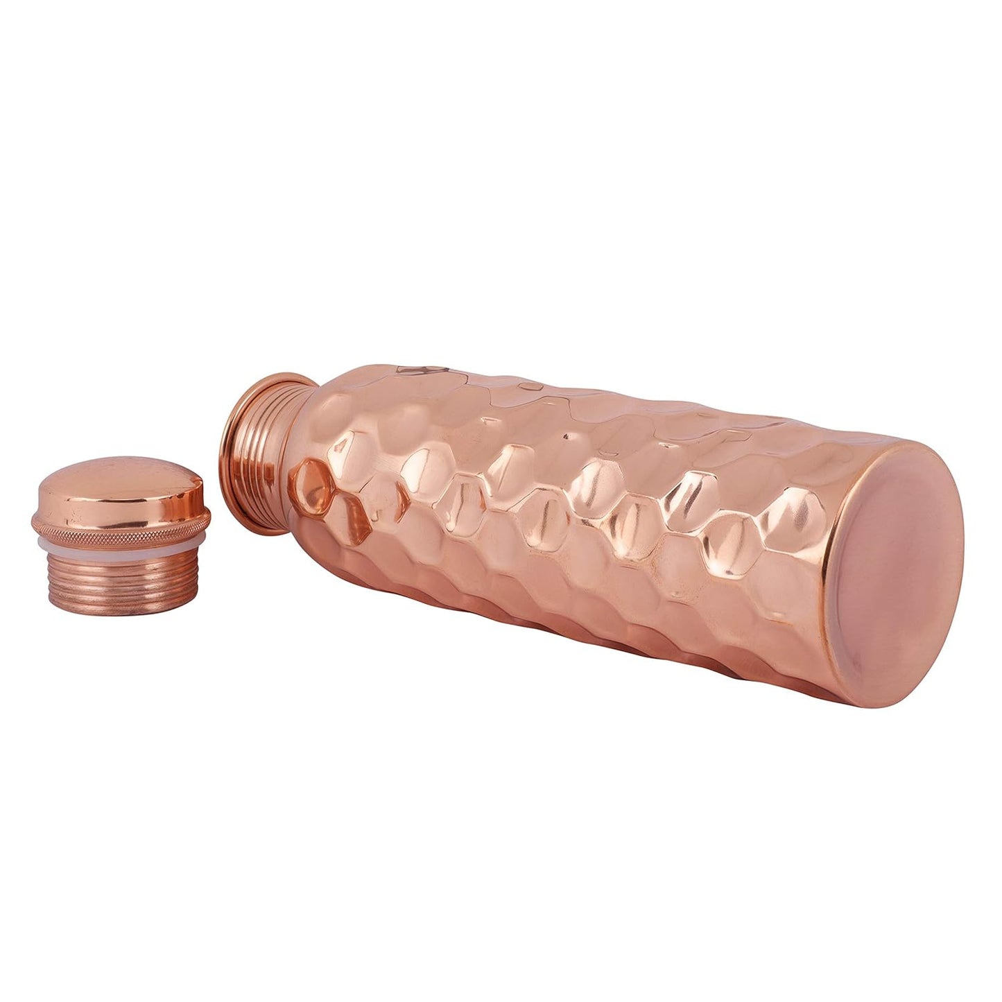 Mother Copperware Diamond Copper Bottle, 950 ml, 1 Piece, Copper | Leak Proof | Eco-Friendly | Office Bottle | Gym Bottle | Yoga Bottle | Home | Kitchen | Hiking | Travel Bottle