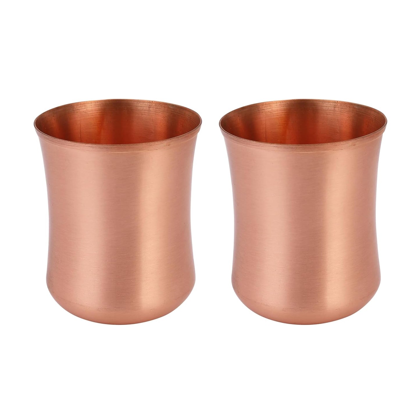 Mother Copperware Orinoco Pure Copper Tumbler Design Glass Set 2 Tumbler Cup with Lid, Drinking Serving Water, Yoga Ayurveda, Volume-275 ML.
