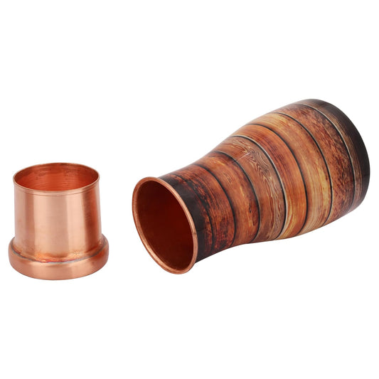 Pure Copper Carafe – 1L Ayurvedic Water Carafe with 1 Copper Glass | Handcrafted Wellness Gift | Traditional Drinkware | Mother Copperware