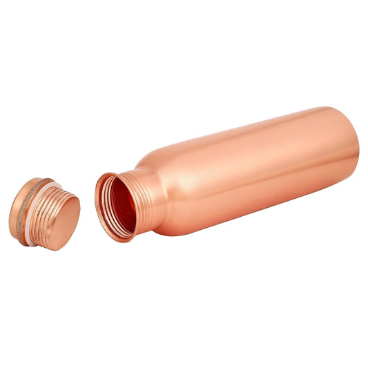 Mother copperware Copper Bottle Gift Set with 2 Copper Glasses with Ayurvedic Health Benefits Used for Household and Gifting Purposes.