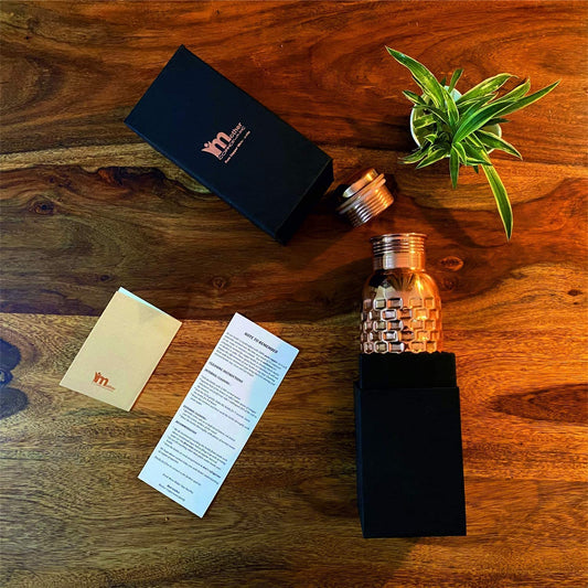 Mother Copperware Accu Copper Bottle, 950 ml, 1 Piece, Copper | Leak Proof | Eco-Friendly | Office Bottle | Gym Bottle | Yoga Bottle | Home | Kitchen | Hiking | Travel Bottle