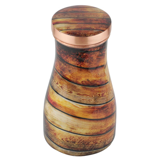 Mother Copperware Rhine Pure Copper Carafe | Bedside Water Carafe | Carafe with Glass| Bedroom Jar | Bedside Carafes with Tumbler/Glass with Lid | with Lacqure Coating 1000 ML.